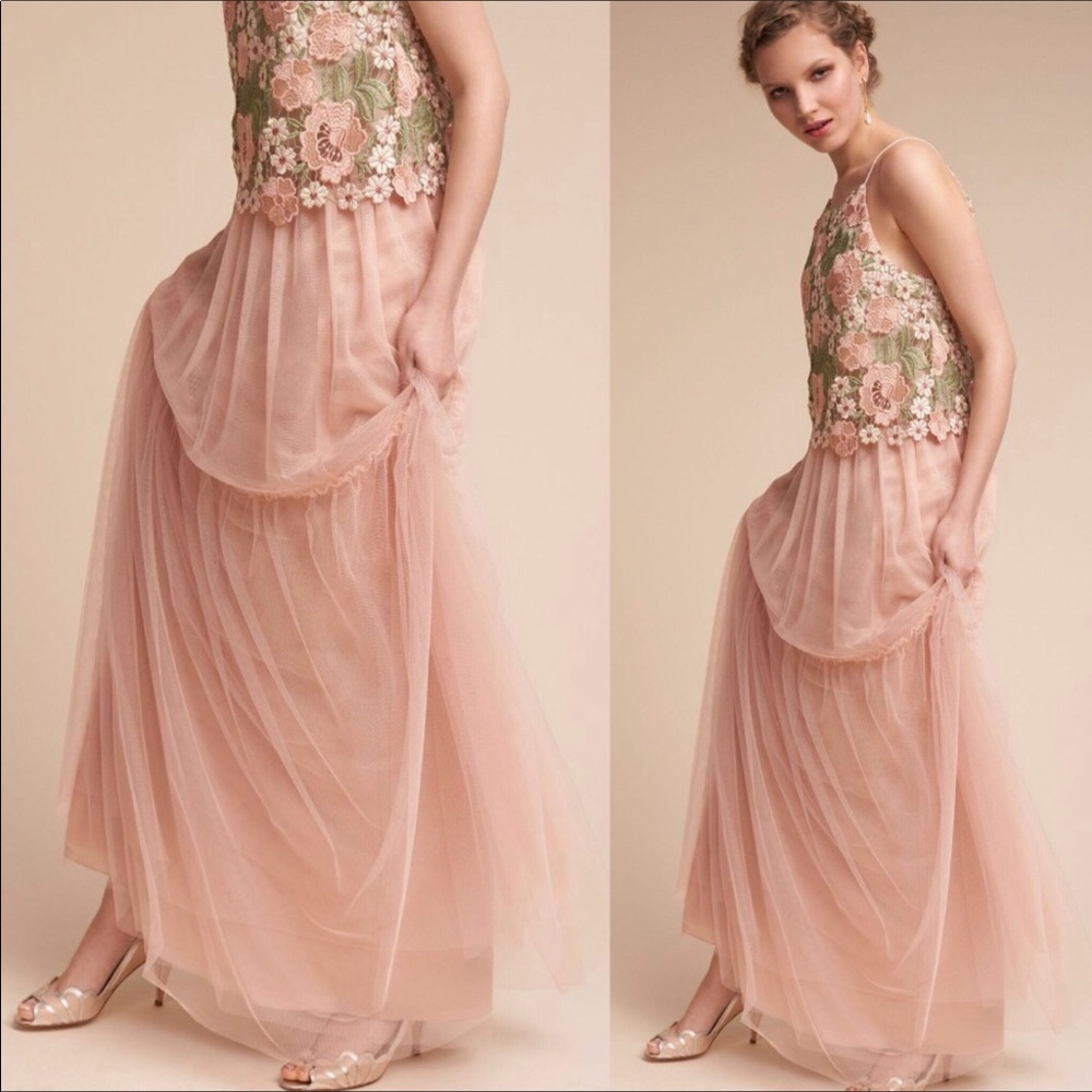 Anthropologie Blythe Tule maxi skirt in rose blush - Picture 2 of 8